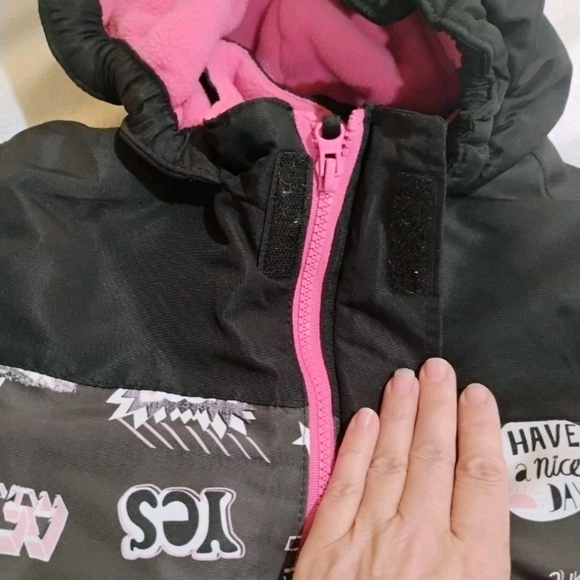 Trendy Kids Puffer Jacket - Black with Pink Accents - Picture 5 of 13